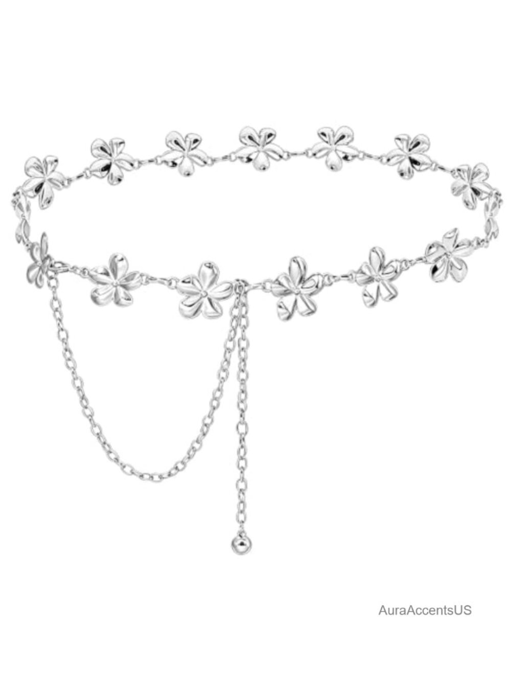Metal Flower Chain Belt Waist Belly Chain for Dresses